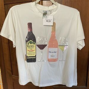 White Tee with Sequin Design